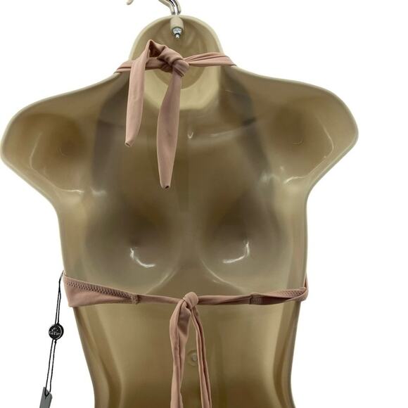 Ree Bees Swimwear Powder Pink Clamshell Bikini Top Tie Womens Size Small - Picture 5 of 5